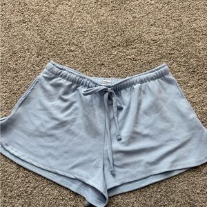 Light Blue Women's waffle knit Shorts